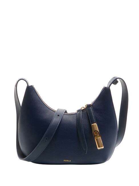 FURLA GOCCIA Bolso bandolera de piel martillada azul real - Bolsos Mujer