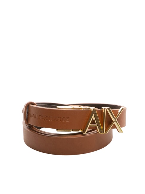 ARMANI EXCHANGE CINTURA Cinturón de cuero reversible cáscara de coco / salsa de chocolate caliente - Cinturones