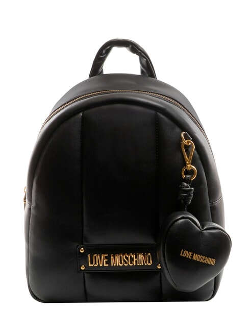 LOVE MOSCHINO PUFFY LOGO Mochila con bolsa de corazón negro/rojo/negro - Bolsos Mujer