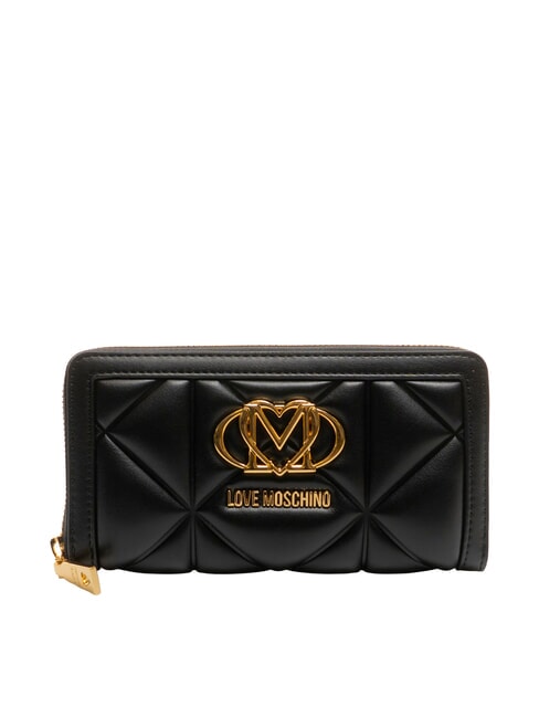 LOVE MOSCHINO EMBOSSED Cartera grande con cremallera negro - Carteras Mujer