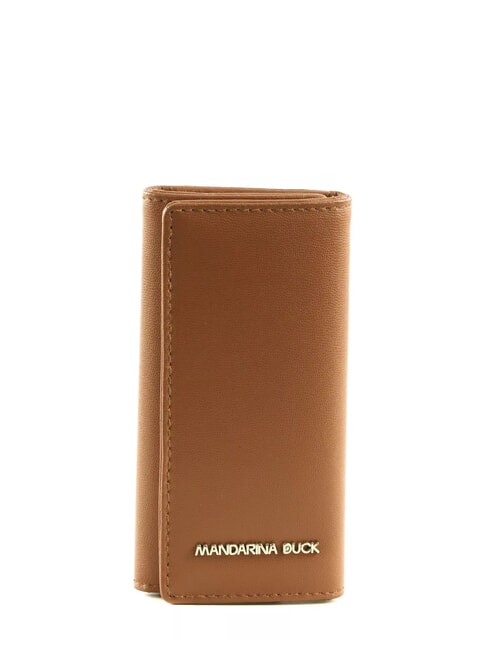 MANDARINA DUCK LUNA Estuche de cuero para llaves café de caramelo - Llaveros