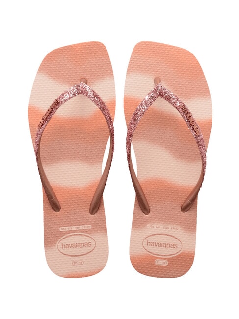 HAVAIANAS STYLESLIM SQUARE GLITTER Chanclas cuadradas ballet rosa - Zapatos Mujer