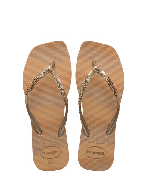 HAVAIANAS STYLESLIM SQUARE GLITTER Chanclas cuadradas dorado - Zapatos Mujer