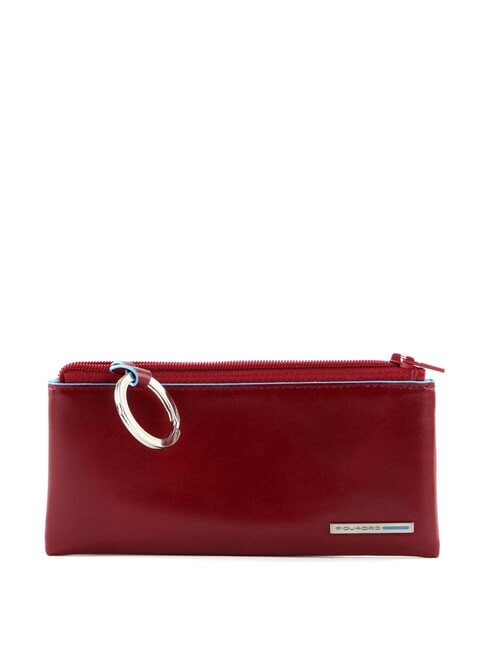 PIQUADRO Llavero PLAZA AZUL, en cuero ROJO - Llaveros