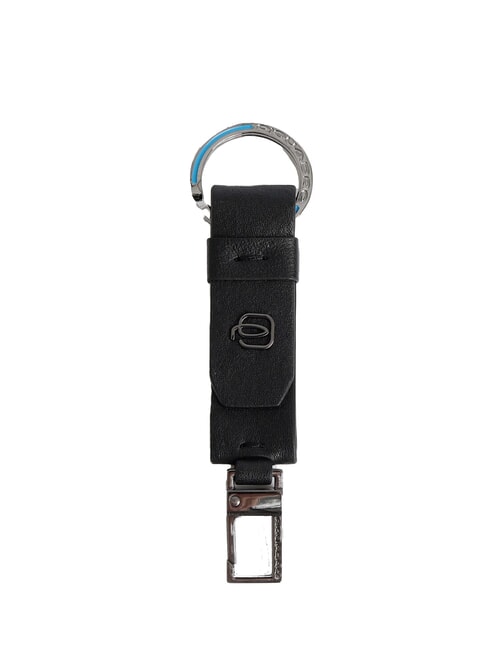 PIQUADRO BLACK SQUARE Llavero de piel, con mosquetón. negro - Llaveros