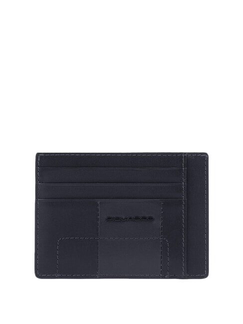 PIQUADRO FINN Tarjetero plano de cuero negro - Carteras Hombre