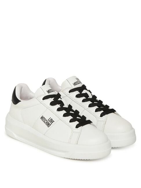 LOVE MOSCHINO ECLIPSE50 Zapatillas de cuero blanco negro - Zapatos Mujer