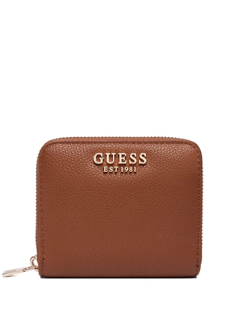 GUESS GREGORIA Cartera pequeña con cremallera COGNAC - Carteras Mujer