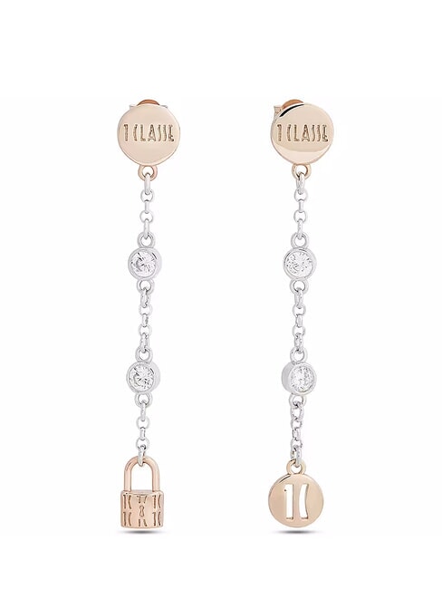 ALVIERO MARTINI PRIMA CLASSE RAMBLA Pendientes largos de plata dos tonos - Pendientes