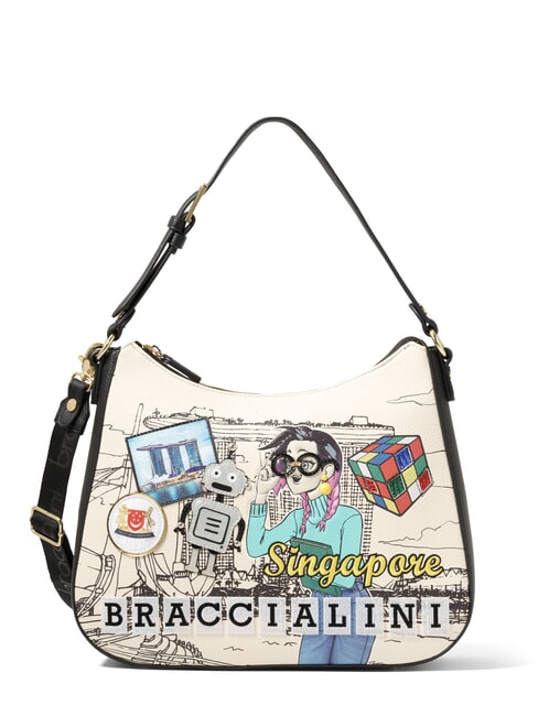 BRACCIALINI CARTOLINE SINGAPUR Bolso hobo con bandolera multi - Bolsos Mujer