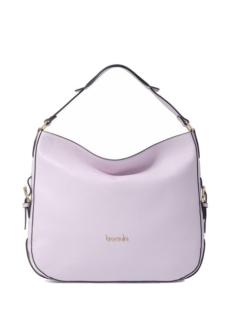 BRACCIALINI HELLEN Bolso de hombro tipo hobo de piel lila - Bolsos Mujer