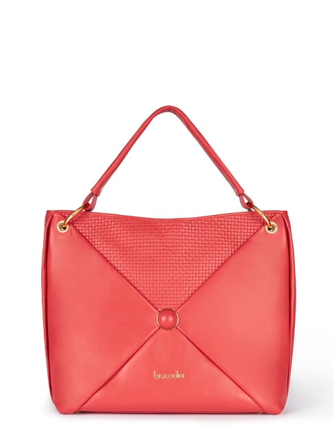 BRACCIALINI NAOMI Bolso de hombro tipo hobo de piel rojo - Bolsos Mujer