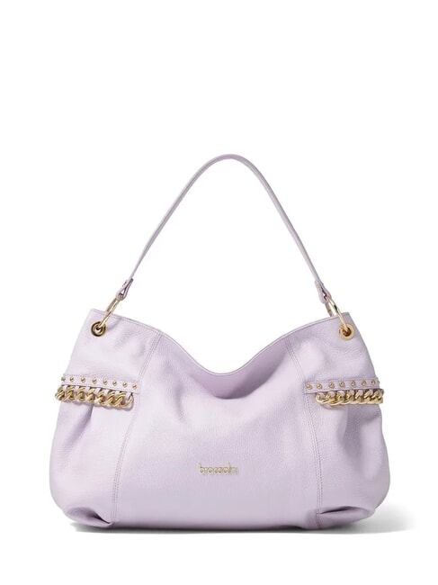 BRACCIALINI NORA Bolso de hombro de piel con cadena lila - Bolsos Mujer