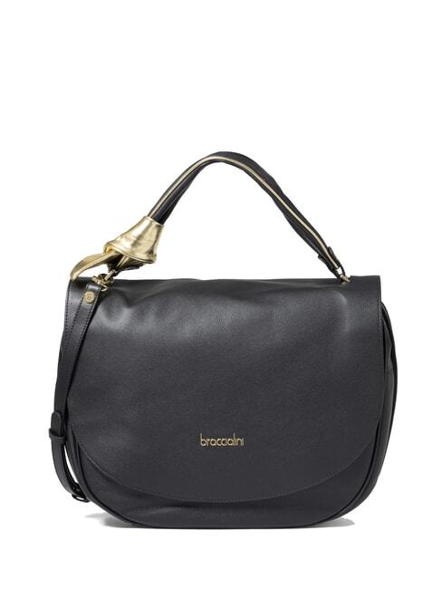 BRACCIALINI GRETA Bolso de piel con bandolera negro - Bolsos Mujer