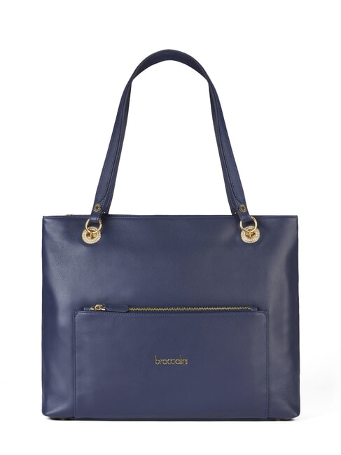 BRACCIALINI NORA Bolso de hombro de piel con bolsillo azul - Bolsos Mujer