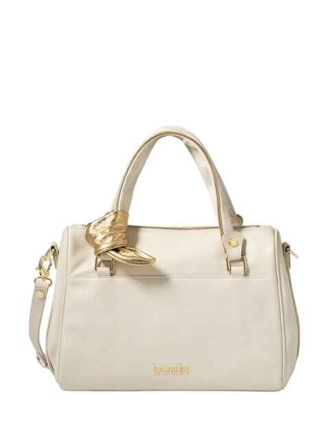 BRACCIALINI GRETA Bolso de piel tipo cartera con bandolera beige - Bolsos Mujer