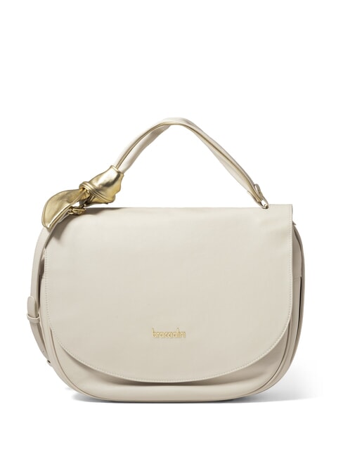 BRACCIALINI GRETA Bolso de piel con bandolera beige - Bolsos Mujer