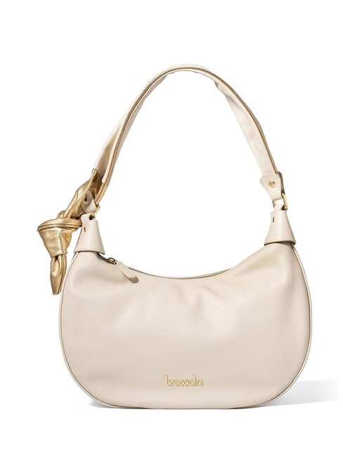BRACCIALINI GRETA Bolso de hombro de piel beige - Bolsos Mujer