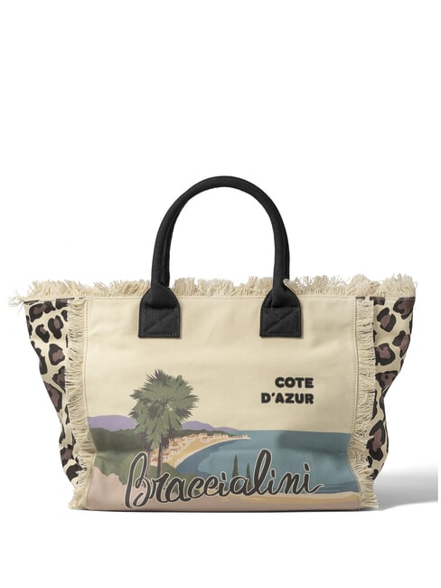 BRACCIALINI SUMMER Bolsa de lona con estampado Costa Azul - Bolsos Mujer