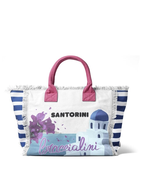 BRACCIALINI SUMMER Bolsa de lona con estampado Santorini - Bolsos Mujer