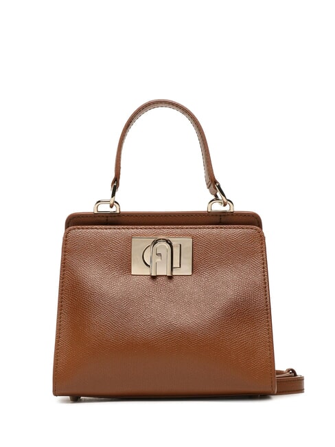 FURLA 1927 Bolso mini Ares de piel estampado coñac - Bolsos Mujer