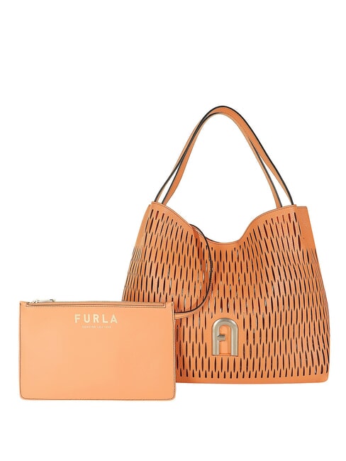 FURLA PRIMULA Bolso de hombro de piel perforada atardecer - Bolsos Mujer