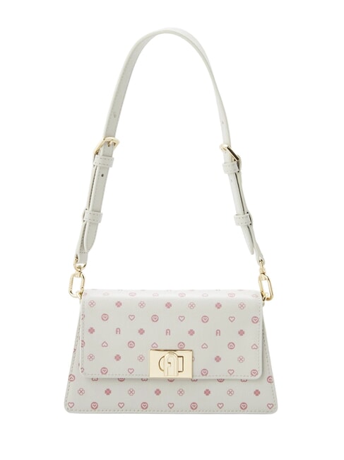 FURLA ZOE Bolso de hombro de piel estampada tonos de malvavisco - Bolsos Mujer