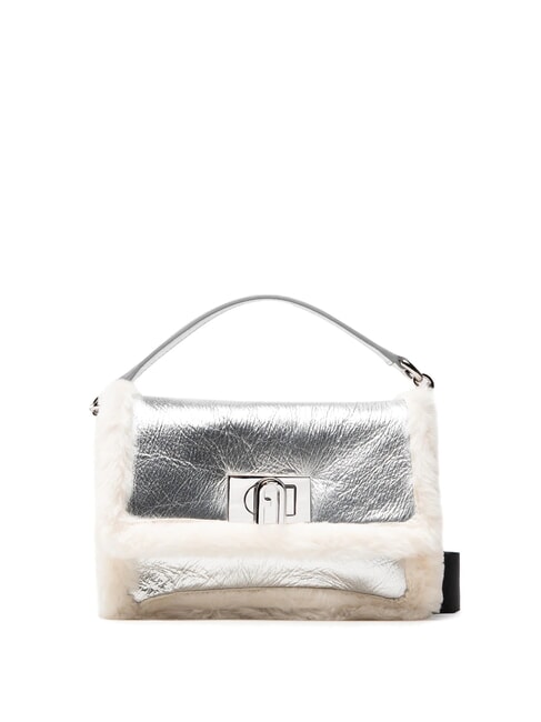 FURLA 1927 SOFT Mini bolso con bandolera algodón blanco+color plata+negro - Bolsos Mujer