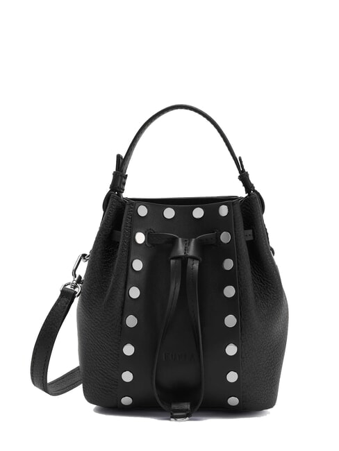 FURLA MIASTELLA Mini bolso de piel de becerro tipo cubo negro - Bolsos Mujer