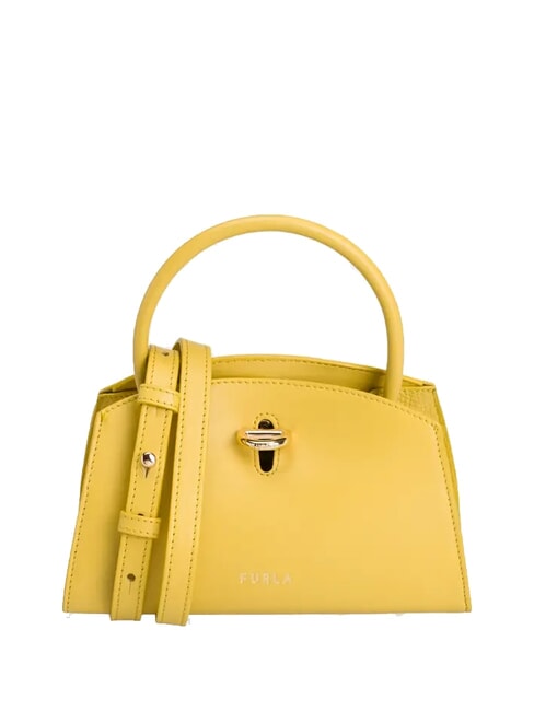 FURLA GENESI Mini bolso de piel con bandolera Miel - Bolsos Mujer