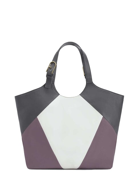 FURLA FLOW Bolso de hombro de piel estampada malvavisco+aura+tierra - Bolsos Mujer