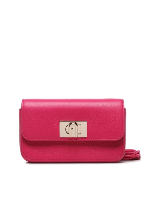 FURLA 1927 Mini bolso de hombro de piel rosa pop - Bolsos Mujer