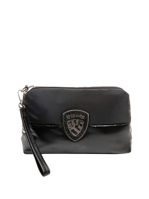 BLAUER PADDED NYLON Bolso de mano suave con logotipo de diamantes de imitación NEGRO - Bolsos Mujer