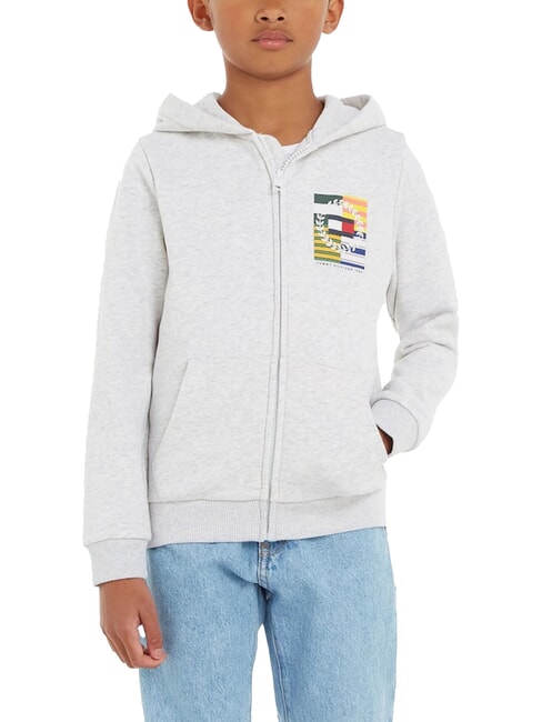 TOMMY HILFIGER TH KIDS Sudadera con capucha y cremallera completa nuevo gris claro jaspeado - Sudadera Bebé