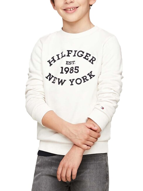 TOMMY HILFIGER TH KIDS Sudadera de cuello redondo con estampado blanco antiguo - Sudadera Bebé