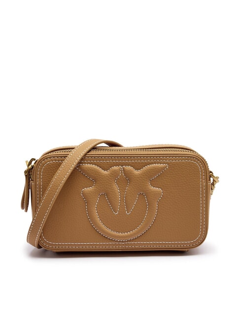 PINKO CARRIE Mini bolso bandolera, en piel. turrón-oro antiguo - Bolsos Mujer