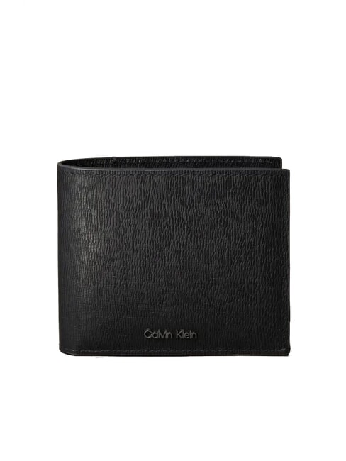 CALVIN KLEIN LOGO HARDWARE SAFFIANO Monedero de cuero En negro - Carteras Hombre