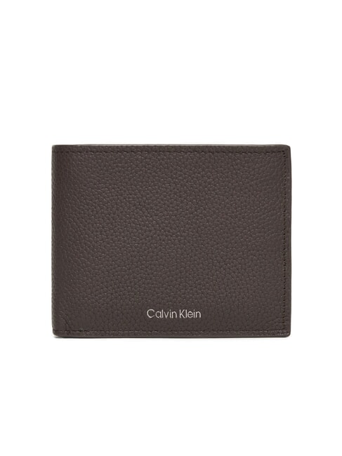CALVIN KLEIN FOIL EMBOSS  Cartera de cuero ck marrón oscuro - Carteras Hombre