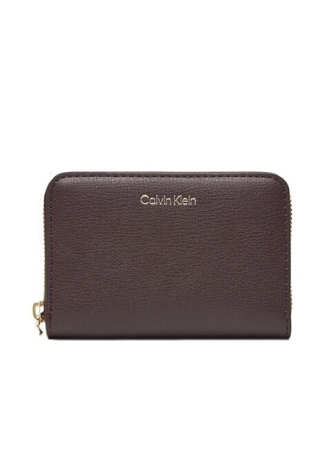 CALVIN KLEIN EMBOSSED LOGO Cartera mediana con cremallera dulce de azúcar/espresso - Carteras Mujer