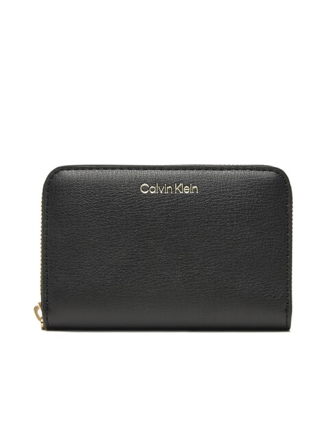 CALVIN KLEIN EMBOSSED LOGO Cartera mediana con cremallera coco negro/tostado - Carteras Mujer
