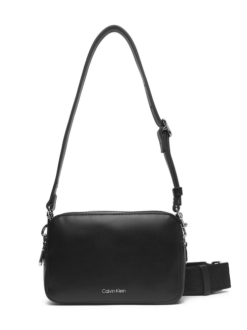 CALVIN KLEIN SIGNATURE LOGO STRAP Estuche para cámara con doble función negro / plata vieja - Bolsos Mujer