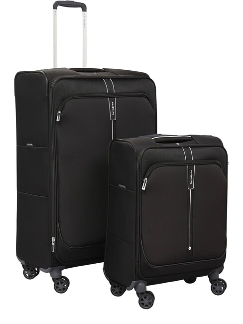 SAMSONITE POPSODA  Conjunto de cabina + carrito grande NEGRO - Trolley Semirrígidos