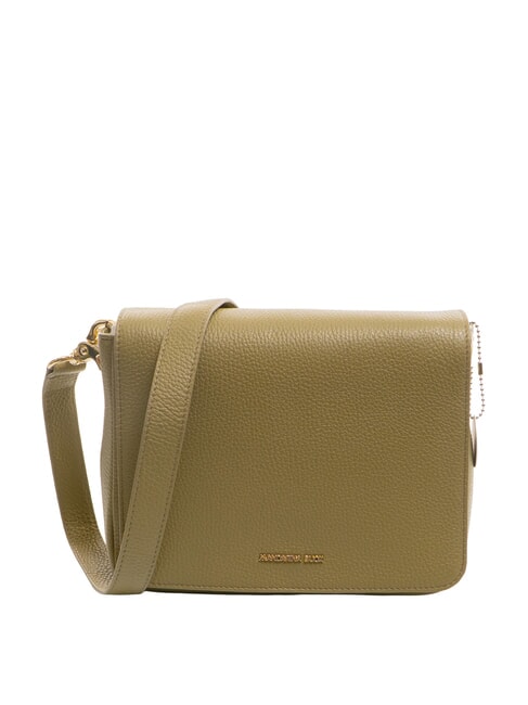 MANDARINA DUCK MELLOW Bolso de hombro de piel con solapa áloe - Bolsos Mujer