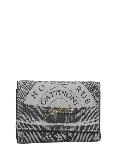 GATTINONI PLANETARIUM Cartera pequeña con solapa monocromático gris claro/negro - Carteras Mujer