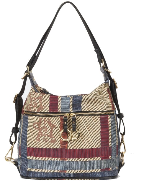 GATTINONI PLANETARIUM Mochila/Bolso de hombro cheque/negro - Bolsos Mujer