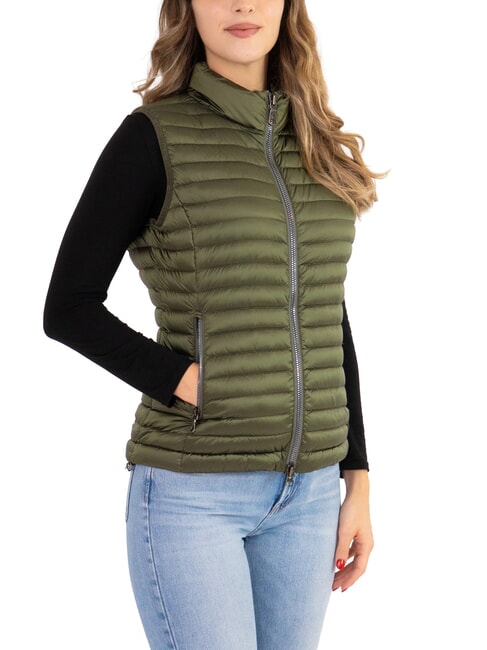 COLMAR DELUXE Chaleco acolchado de cuello alto barro oscuro - Chaleco de mujer
