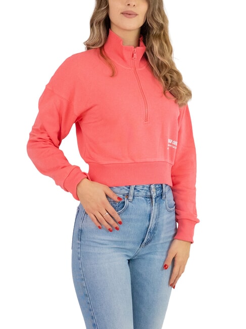 COLMAR LOOP Sudadera de cuello alto y media cremallera coral especiado - Sudaderas de mujer