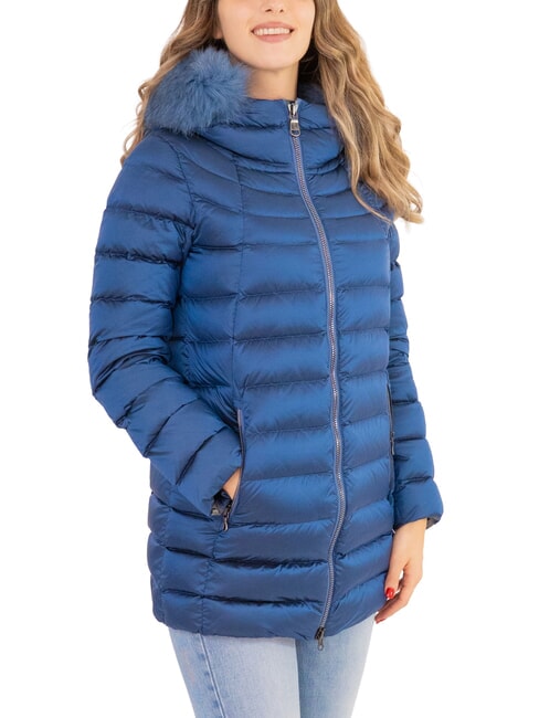 COLMAR DELUXE Chaqueta de plumas para mujer con capucha de piel darkoxford-darkste - Chaquetas de plumas de mujer