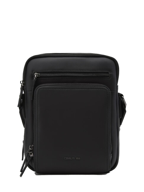 CERRUTI RORY Bolso multibolsillos de piel lisa negro - Bandoleras Hombre