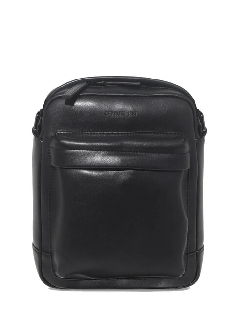 CERRUTI BRAD Bolso de piel con bolsillo negro - Bandoleras Hombre